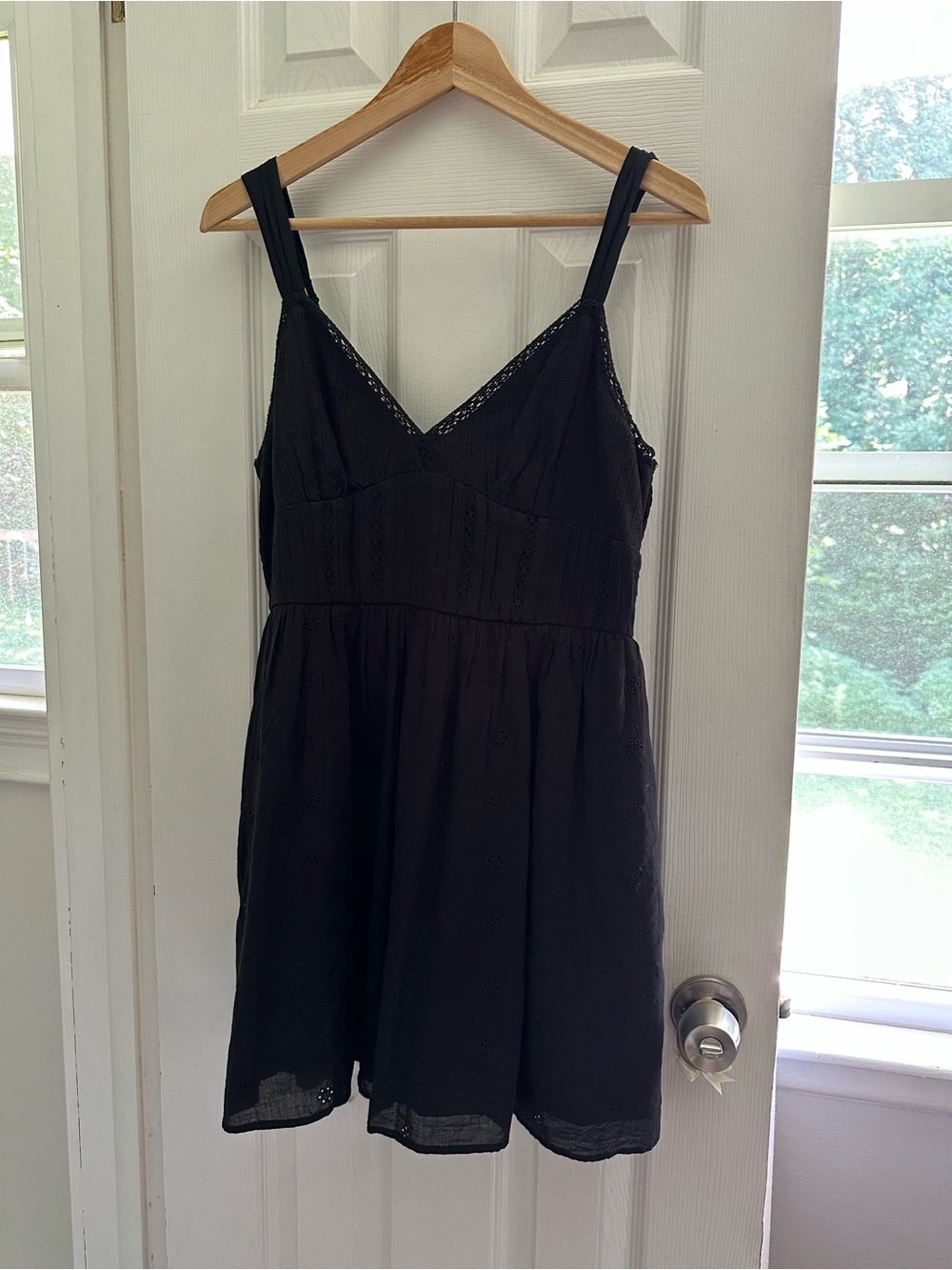 American Eagle Outfitters Black Eyelet Sundress